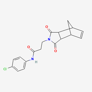 molecular formula C18H17ClN2O3 B4007142 N-(4-chlorophenyl)-3-(3,5-dioxo-4-azatricyclo[5.2.1.0~2,6~]dec-8-en-4-yl)propanamide 