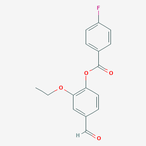 molecular formula C16H13FO4 B400716 2-乙氧基-4-甲酰基苯基 4-氟苯甲酸酯 CAS No. 301353-33-3