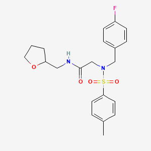 molecular formula C21H25FN2O4S B4007164 N~2~-(4-fluorobenzyl)-N~2~-[(4-methylphenyl)sulfonyl]-N~1~-(tetrahydro-2-furanylmethyl)glycinamide 