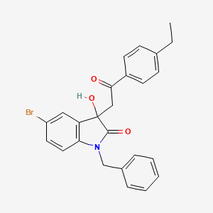 molecular formula C25H22BrNO3 B4007172 1-benzyl-5-bromo-3-[2-(4-ethylphenyl)-2-oxoethyl]-3-hydroxy-1,3-dihydro-2H-indol-2-one 