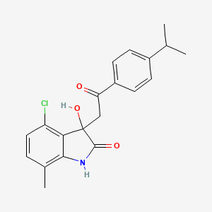 molecular formula C20H20ClNO3 B4007174 4-chloro-3-hydroxy-3-[2-(4-isopropylphenyl)-2-oxoethyl]-7-methyl-1,3-dihydro-2H-indol-2-one 