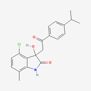 molecular formula C20H20ClNO3 B4007174 4-氯-3-羟基-3-[2-(4-异丙苯基)-2-氧代乙基]-7-甲基-1,3-二氢-2H-吲哚-2-酮 