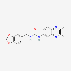 molecular formula C19H18N4O3 B4007184 N-(1,3-benzodioxol-5-ylmethyl)-N'-(2,3-dimethyl-6-quinoxalinyl)urea 