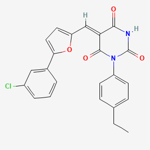 molecular formula C23H17ClN2O4 B4007187 5-{[5-(3-chlorophenyl)-2-furyl]methylene}-1-(4-ethylphenyl)-2,4,6(1H,3H,5H)-pyrimidinetrione 