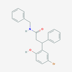 molecular formula C22H20BrNO2 B4007213 N-benzyl-3-(5-bromo-2-hydroxyphenyl)-3-phenylpropanamide 