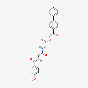 molecular formula C26H24N2O6 B4007222 2-(4-biphenylyl)-2-oxoethyl N-(4-methoxybenzoyl)glycylglycinate 