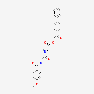 molecular formula C26H24N2O6 B4007222 2-(4-联苯基)-2-氧代乙基 N-(4-甲氧基苯甲酰)甘氨酰甘氨酸酯 