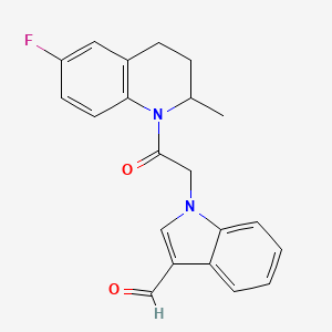 molecular formula C21H19FN2O2 B4007227 1-[2-(6-fluoro-2-methyl-3,4-dihydro-1(2H)-quinolinyl)-2-oxoethyl]-1H-indole-3-carbaldehyde 