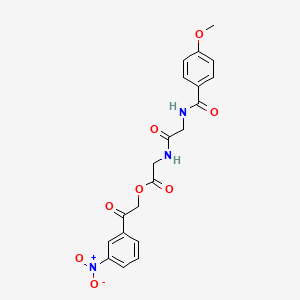 molecular formula C20H19N3O8 B4007228 2-(3-硝基苯基)-2-氧代乙基 N-(4-甲氧基苯甲酰)甘氨酰甘氨酸酯 