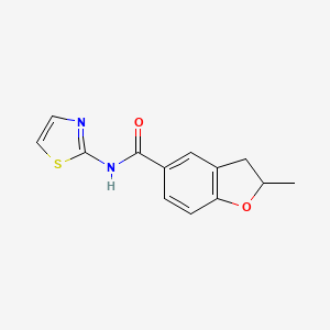 molecular formula C13H12N2O2S B4007240 2-methyl-N-1,3-thiazol-2-yl-2,3-dihydro-1-benzofuran-5-carboxamide 