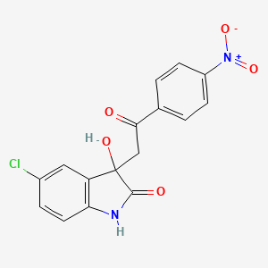 5-chloro-3-hydroxy-3-[2-(4-nitrophenyl)-2-oxoethyl]-1,3-dihydro-2H-indol-2-one