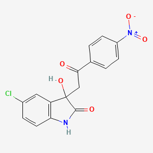 molecular formula C16H11ClN2O5 B4007245 5-氯-3-羟基-3-[2-(4-硝基苯基)-2-氧代乙基]-1,3-二氢-2H-吲哚-2-酮 