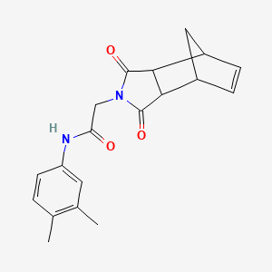 molecular formula C19H20N2O3 B4007257 N-(3,4-二甲基苯基)-2-(3,5-二氧代-4-氮杂三环[5.2.1.0~2,6~]癸-8-烯-4-基)乙酰胺 