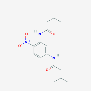 molecular formula C16H23N3O4 B4007277 N,N'-(4-nitro-1,3-phenylene)bis(3-methylbutanamide) 