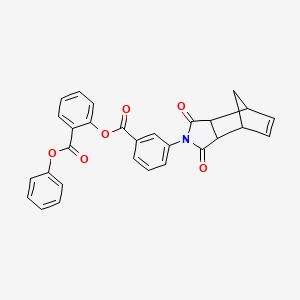 molecular formula C29H21NO6 B4007279 phenyl 2-{[3-(3,5-dioxo-4-azatricyclo[5.2.1.0~2,6~]dec-8-en-4-yl)benzoyl]oxy}benzoate 