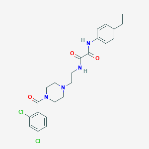 molecular formula C23H26Cl2N4O3 B400728 N~1~-{2-[4-(2,4-dichlorobenzoyl)-1-piperazinyl]ethyl}-N~2~-(4-ethylphenyl)ethanediamide 