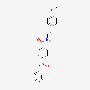 molecular formula C23H28N2O3 B4007308 N-[2-(4-甲氧基苯基)乙基]-1-(苯乙酰基)-4-哌啶甲酰胺 