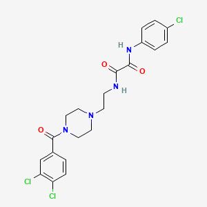 molecular formula C21H21Cl3N4O3 B4007311 N-(4-chlorophenyl)-N'-{2-[4-(3,4-dichlorobenzoyl)-1-piperazinyl]ethyl}ethanediamide 