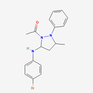 molecular formula C18H20BrN3O B4007318 2-acetyl-N-(4-bromophenyl)-5-methyl-1-phenyl-3-pyrazolidinamine 