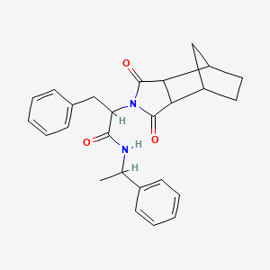 molecular formula C26H28N2O3 B4007326 2-(3,5-dioxo-4-azatricyclo[5.2.1.0~2,6~]dec-4-yl)-3-phenyl-N-(1-phenylethyl)propanamide 