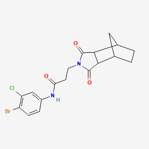 molecular formula C18H18BrClN2O3 B4007328 N-(4-bromo-3-chlorophenyl)-3-(3,5-dioxo-4-azatricyclo[5.2.1.0~2,6~]dec-4-yl)propanamide 