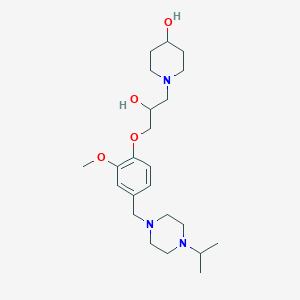 molecular formula C23H39N3O4 B4007343 1-(2-hydroxy-3-{4-[(4-isopropyl-1-piperazinyl)methyl]-2-methoxyphenoxy}propyl)-4-piperidinol 