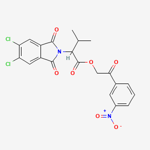 molecular formula C21H16Cl2N2O7 B4007352 2-(3-nitrophenyl)-2-oxoethyl 2-(5,6-dichloro-1,3-dioxo-1,3-dihydro-2H-isoindol-2-yl)-3-methylbutanoate 