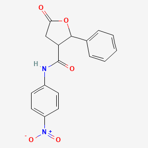 molecular formula C17H14N2O5 B4007357 N-(4-硝基苯基)-5-氧代-2-苯基四氢-3-呋喃甲酰胺 