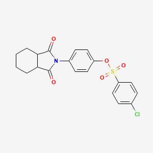 molecular formula C20H18ClNO5S B4007368 4-(1,3-dioxooctahydro-2H-isoindol-2-yl)phenyl 4-chlorobenzenesulfonate 