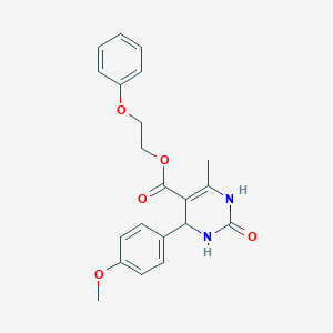 molecular formula C21H22N2O5 B400737 2-Phenoxyethyl 4-(4-methoxyphenyl)-6-methyl-2-oxo-1,2,3,4-tetrahydropyrimidine-5-carboxylate 