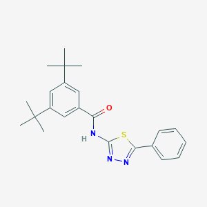 molecular formula C23H27N3OS B400738 3,5-bis(1,1-dimethylethyl)-N-(5-phenyl-1,3,4-thiadiazol-2-yl)benzamide 