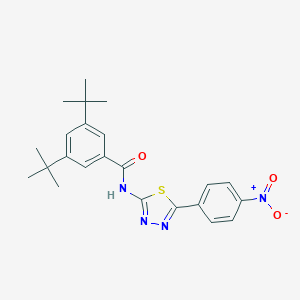 molecular formula C23H26N4O3S B400739 3,5-bis(1,1-dimethylethyl)-N-(5-{4-nitrophenyl}-1,3,4-thiadiazol-2-yl)benzamide 