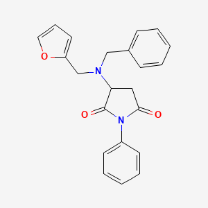 molecular formula C22H20N2O3 B4007391 3-[benzyl(2-furylmethyl)amino]-1-phenyl-2,5-pyrrolidinedione 