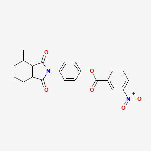 molecular formula C22H18N2O6 B4007418 4-(4-甲基-1,3-二氧代-1,3,3a,4,7,7a-六氢-2H-异吲哚-2-基)苯基 3-硝基苯甲酸酯 