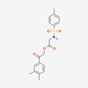 molecular formula C19H21NO5S B4007423 2-(3,4-二甲基苯基)-2-氧代乙基 N-[(4-甲基苯基)磺酰基]甘氨酸酯 