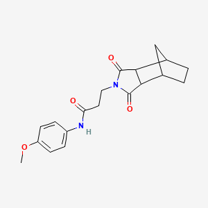molecular formula C19H22N2O4 B4007428 3-(3,5-dioxo-4-azatricyclo[5.2.1.0~2,6~]dec-4-yl)-N-(4-methoxyphenyl)propanamide 