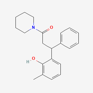 molecular formula C21H25NO2 B4007429 2-methyl-6-[3-oxo-1-phenyl-3-(1-piperidinyl)propyl]phenol 