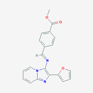 molecular formula C20H15N3O3 B400743 Methyl 4-({[2-(2-furyl)imidazo[1,2-a]pyridin-3-yl]imino}methyl)benzoate 