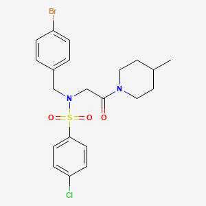 N-(4-bromobenzyl)-4-chloro-N-[2-(4-methyl-1-piperidinyl)-2-oxoethyl]benzenesulfonamide