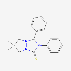 molecular formula C19H21N3S B4007477 6,6-dimethyl-2,3-diphenyltetrahydro-1H,5H-pyrazolo[1,2-a][1,2,4]triazole-1-thione 