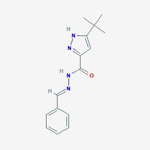 molecular formula C15H18N4O B400749 N'-benzylidene-3-tert-butyl-1H-pyrazole-5-carbohydrazide 