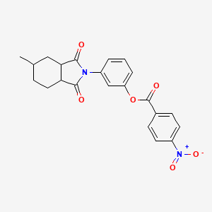 molecular formula C22H20N2O6 B4007491 3-(5-methyl-1,3-dioxooctahydro-2H-isoindol-2-yl)phenyl 4-nitrobenzoate 