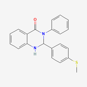 molecular formula C21H18N2OS B4007516 2-[4-(methylthio)phenyl]-3-phenyl-2,3-dihydro-4(1H)-quinazolinone 