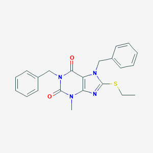 molecular formula C22H22N4O2S B400752 8-(ethylsulfanyl)-3-methyl-1,7-bis(phenylmethyl)-3,7-dihydro-1H-purine-2,6-dione CAS No. 301195-28-8