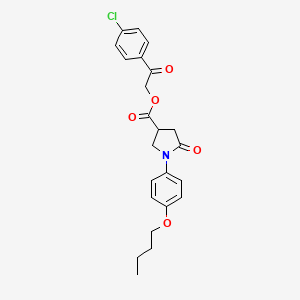 2-(4-chlorophenyl)-2-oxoethyl 1-(4-butoxyphenyl)-5-oxo-3-pyrrolidinecarboxylate