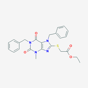 molecular formula C24H24N4O4S B400754 ethyl [(1,7-dibenzyl-3-methyl-2,6-dioxo-2,3,6,7-tetrahydro-1H-purin-8-yl)sulfanyl]acetate CAS No. 301354-08-5