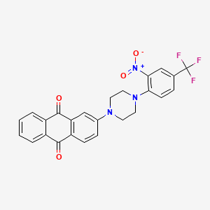 molecular formula C25H18F3N3O4 B4007544 2-{4-[2-硝基-4-(三氟甲基)苯基]-1-哌嗪基}蒽-9,10-醌 