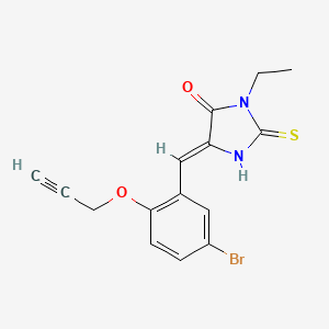 molecular formula C15H13BrN2O2S B4007559 5-[5-bromo-2-(2-propyn-1-yloxy)benzylidene]-3-ethyl-2-thioxo-4-imidazolidinone 