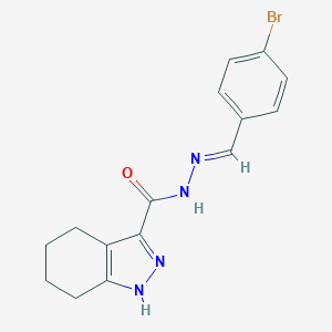 molecular formula C15H15BrN4O B400756 N'-(4-bromobenzylidene)-4,5,6,7-tetrahydro-1H-indazole-3-carbohydrazide CAS No. 1477482-60-2