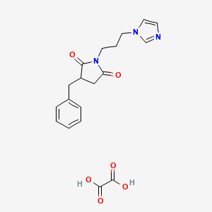 molecular formula C19H21N3O6 B4007563 3-苄基-1-[3-(1H-咪唑-1-基)丙基]-2,5-吡咯烷二酮草酸盐 